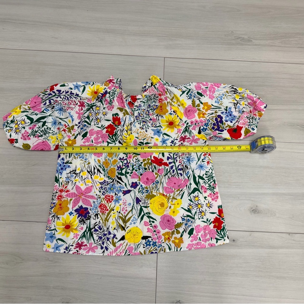 THML Multicolor Floral Puff-Sleeve Blouse Sz S Boho Chic Cottagecore Coquette - Picture 8 of 8